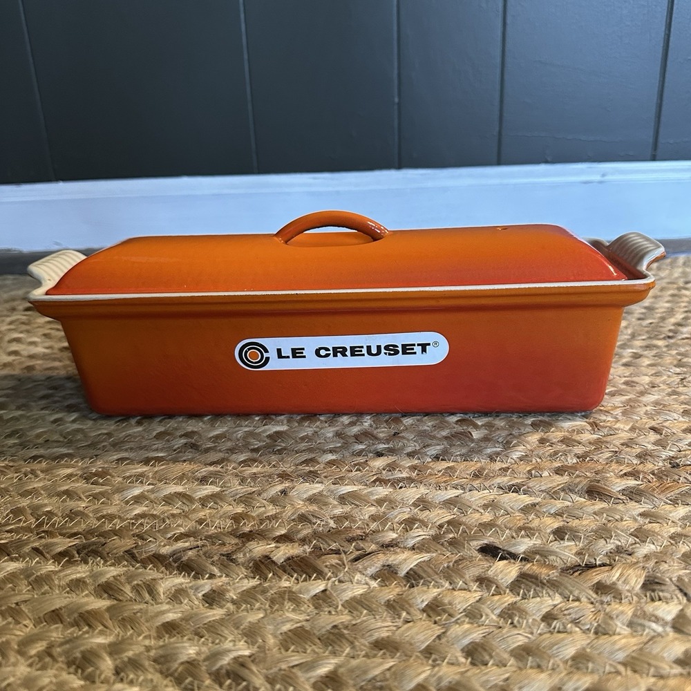 Le Creuset #32 Vintage Terrine Flame Cast‎ Iron & Enamel Loaf Pan 12"